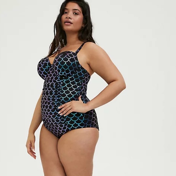 Torrid Iridescent Mermaid One Piece Swimsuit 3-DD/F - Picture 1 of 5
